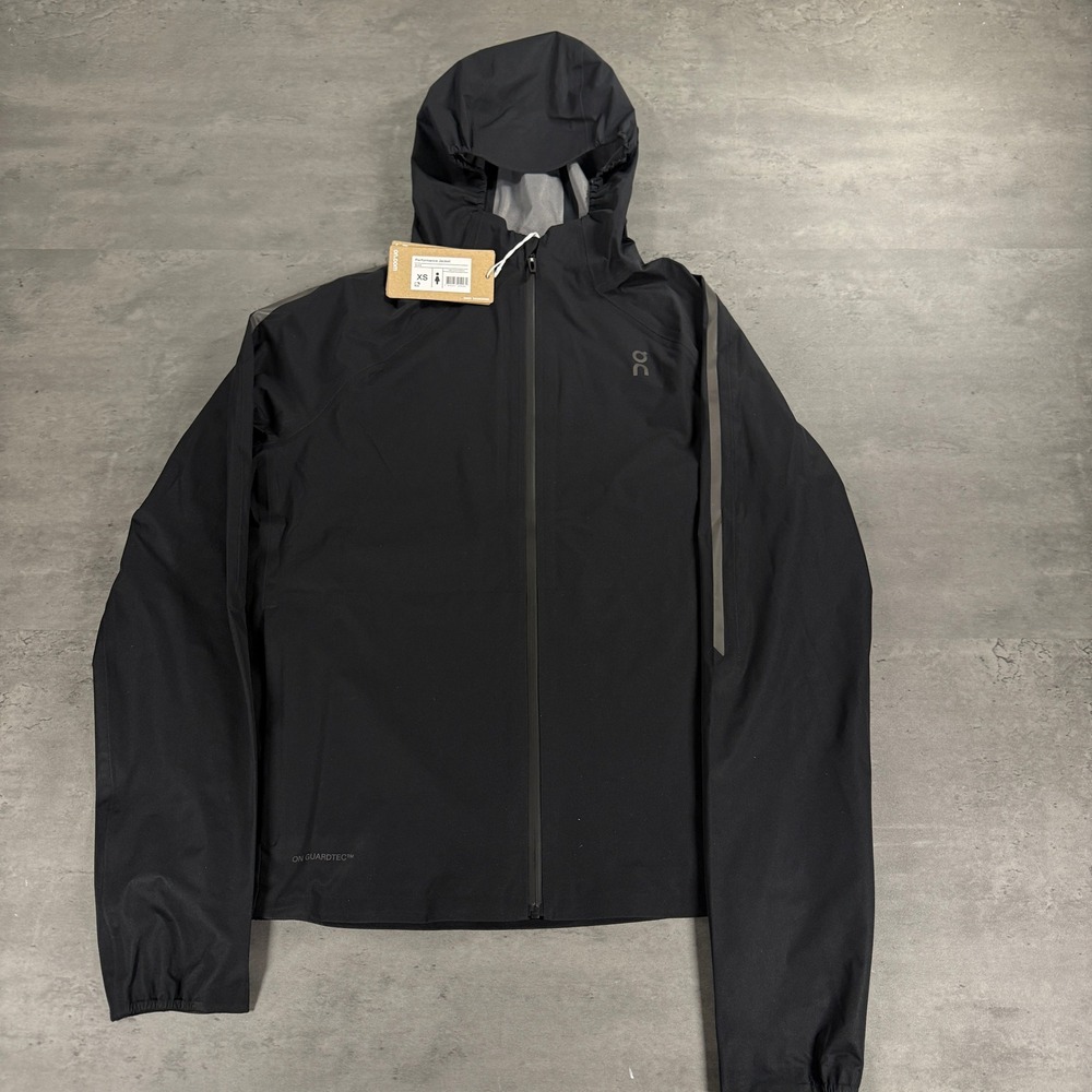 On Performance Jacket Women XS Black Waterproof Reflective Running $300 Packable